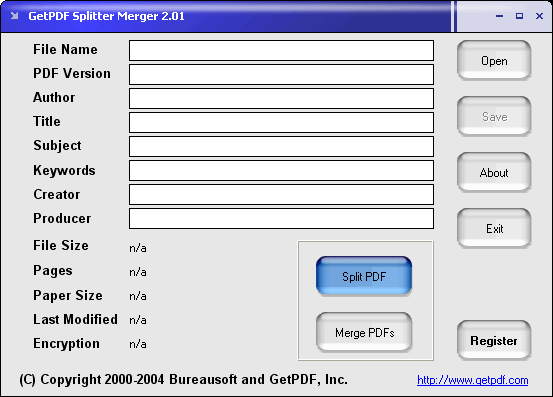 GetPDF Splitter Merger Screenshot