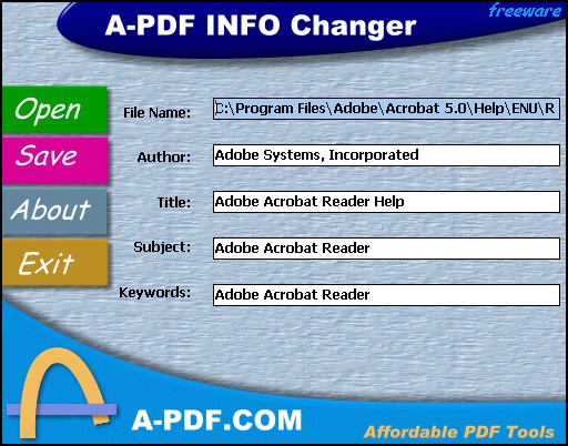 A-PDF INFO Changer Screenshot