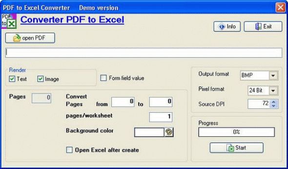 PDF to Excel Converter Screenshot