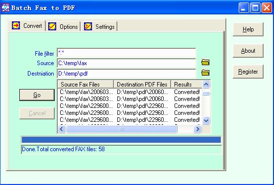 Batch Fax to PDF Screenshot