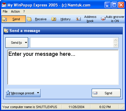 My WinPopup Express Screenshot