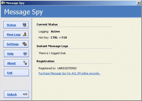 Message Spy for AOL IM Screenshot