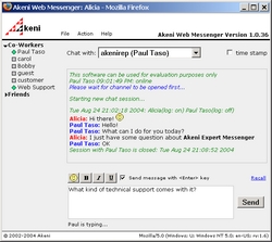Akeni Web Chat Screenshot