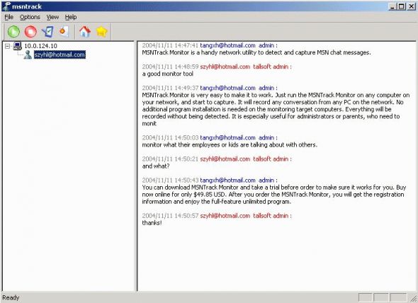 MSN Track Monitor Screenshot
