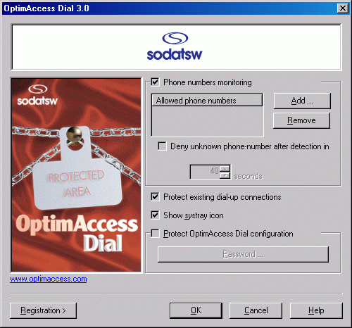 OptimAccess Dial Screenshot