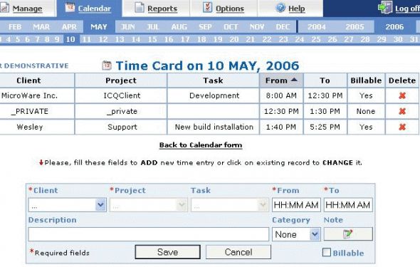Advanced Time Reports Web Premier Screenshot
