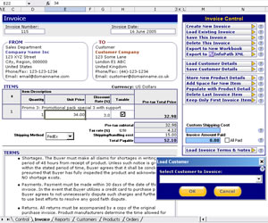 Customer Invoice Template Screenshot