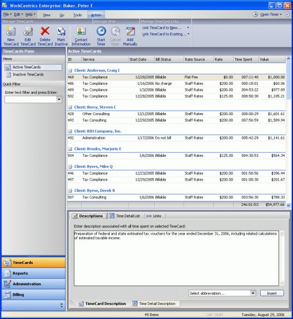 WorkCentrics for Microsoft Office Screenshot