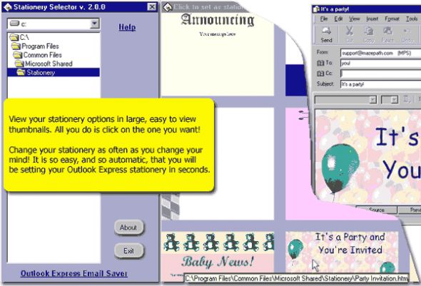 Stationery Selector Screenshot