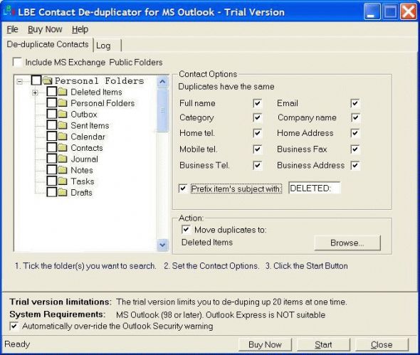 LBE Contact Deduplicator Screenshot