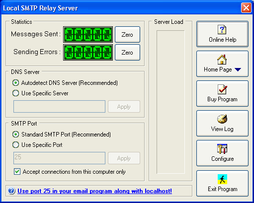 Local SMTP Relay Server Screenshot