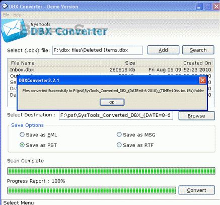SysTools DBX Converter Screenshot