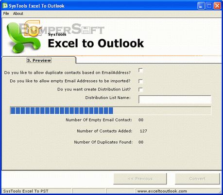 SysTools Excel to Outlook Screenshot