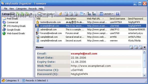 eMyEmails Organizer Screenshot