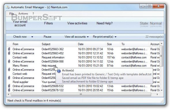 Automatic Email Manager (Formerly Automatic Print Email) Screenshot