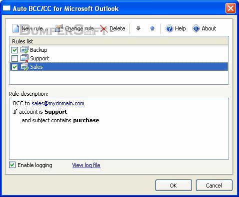 Auto BCC/CC for Microsoft Outlook Screenshot