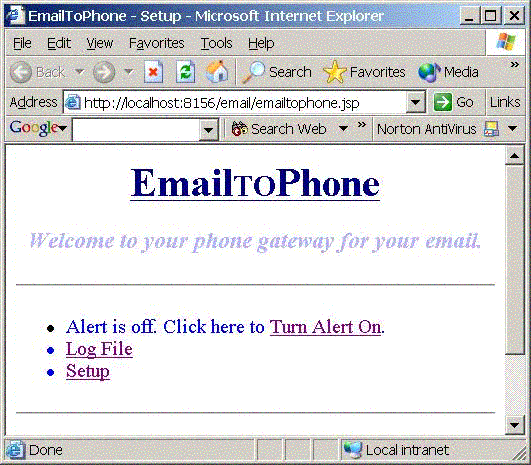 EmailToPhone Screenshot