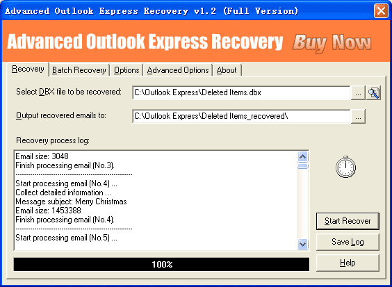 Advanced Outlook Express Recovery Screenshot