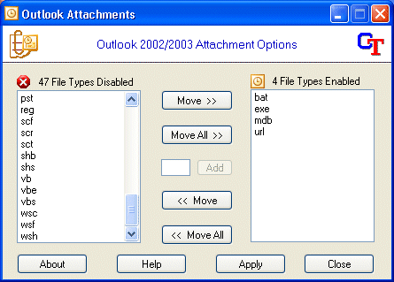 Outlook Attachments Screenshot