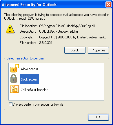 Advanced Security for Outlook Screenshot