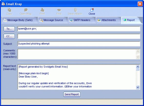 Email Xray Screenshot