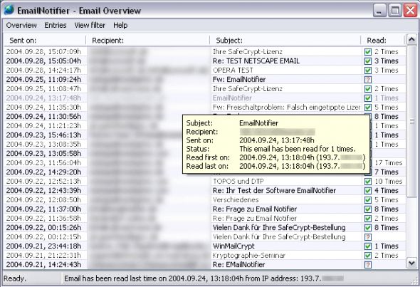 EmailNotifier Screenshot