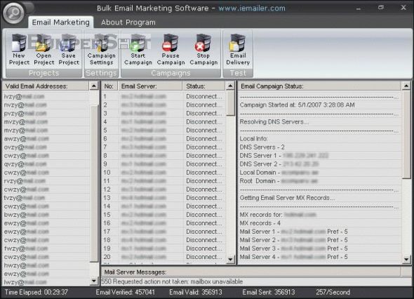Bulk Email Marketing Software Screenshot