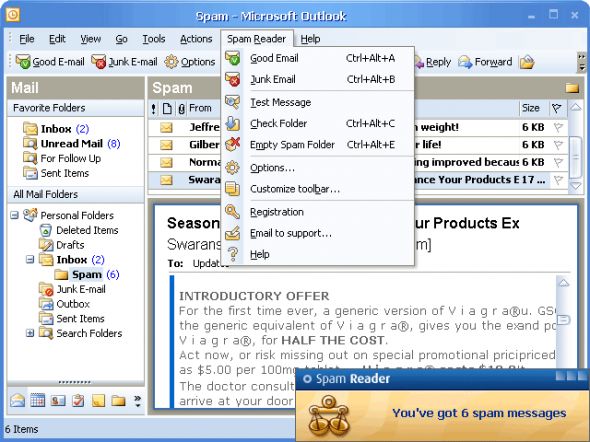 Spam Reader Screenshot