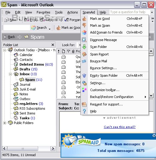 SpamAid (formerly Outlook Spam Filter) Screenshot