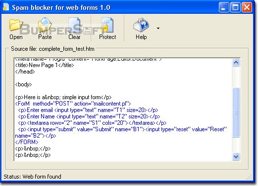 Spam blocker for web forms Screenshot