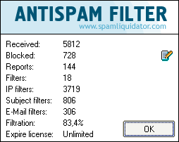 Anti-Spam Filter Screenshot