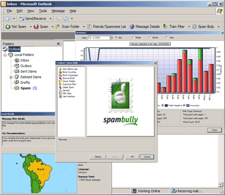 Spam Bully 2.0 for Outlook 2000/2002/2003 Screenshot