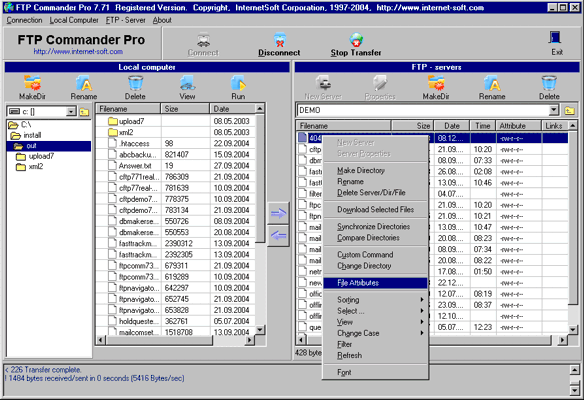 FTP Commander Pro Screenshot