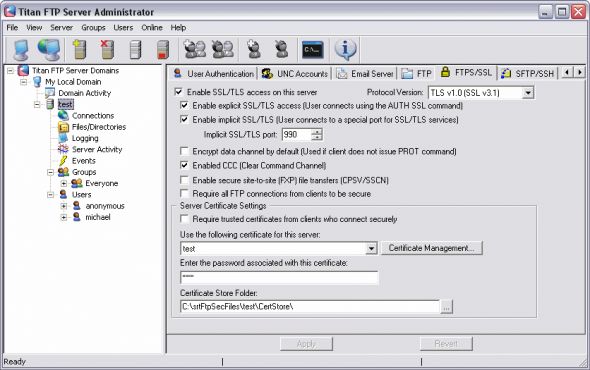Titan FTP Server Screenshot