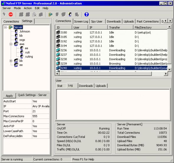 Nofeel FTP Server Screenshot