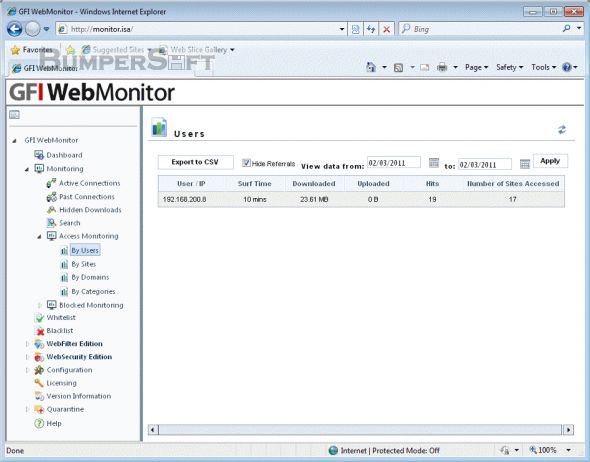 GFI WebMonitor Screenshot