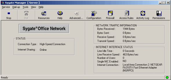Sygate Office Network Screenshot