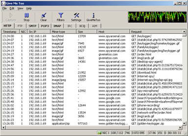Give Me Too Network Sniffer Screenshot