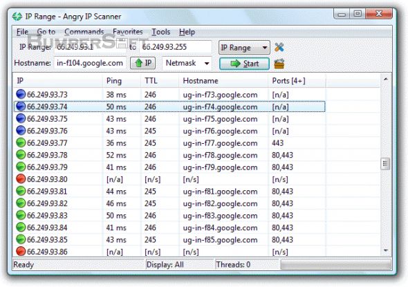 Angry IP Scanner Screenshot