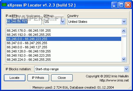 eXpress IP Locator Screenshot