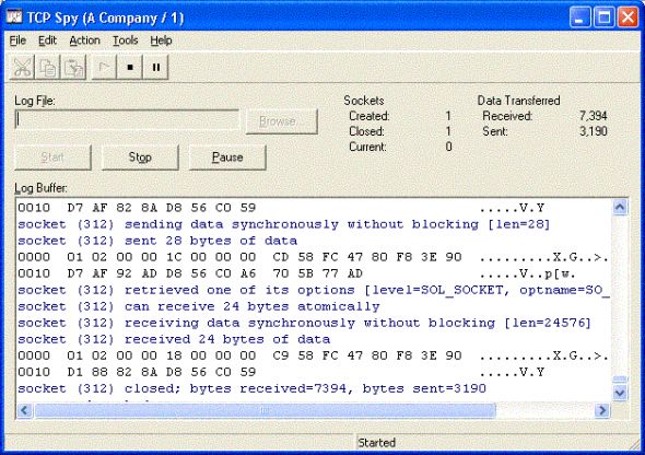 TCP Spy Screenshot