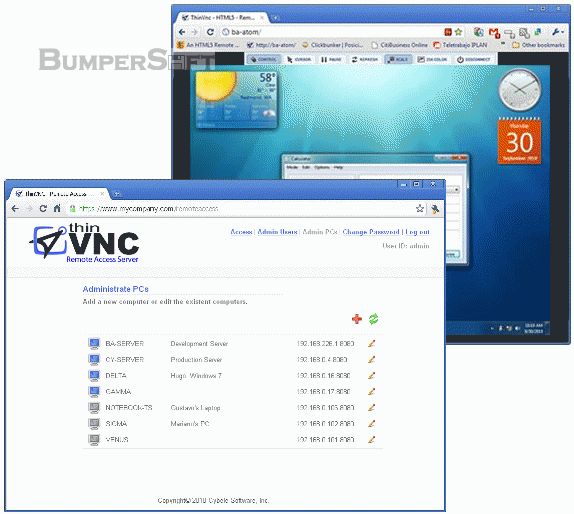 ThinVNC Remote Access Server Screenshot