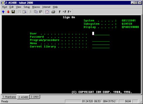 Telnet 2000 Screenshot