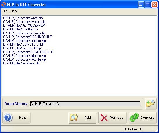 HLP to RTF Converter Screenshot