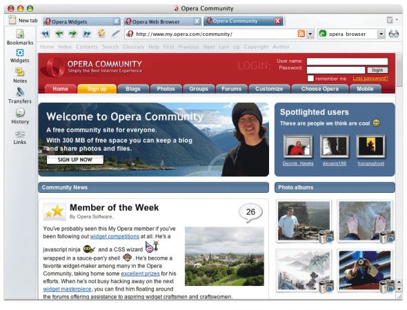 Opera (Mac) Screenshot
