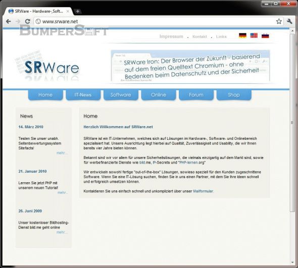SRWare Iron Screenshot