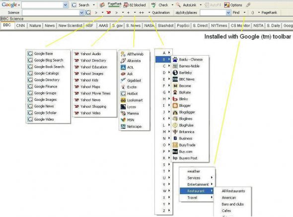 Science Toolbar Screenshot