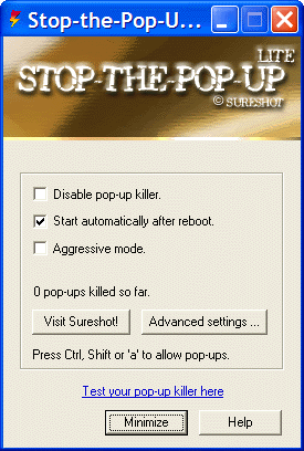 Stop-the-Pop-Up Lite Screenshot