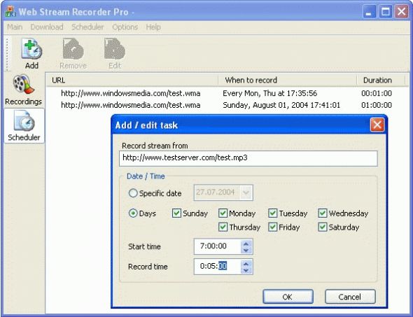 Web Stream Recorder Pro Screenshot