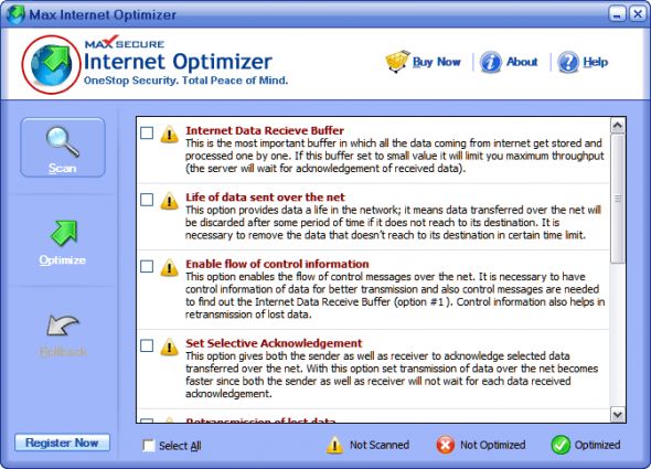 Max Internet Optimizer Screenshot